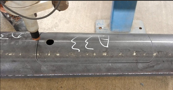 Lichte pool machine plaat lassen deur snijden
